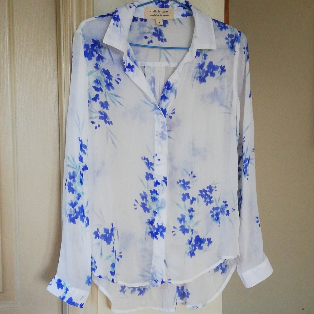 New Cloth and Stone Floral Blouse by Anthropologie
